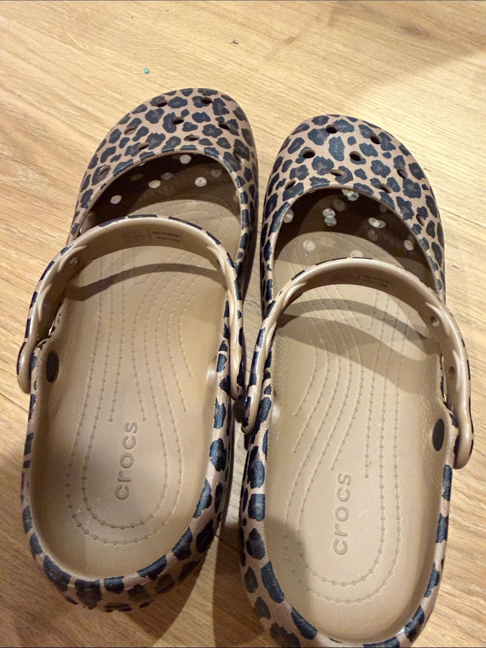 CROCS Women's Leopard-Print Animal Mary Jane Clogs Ballet - Picture 3 of 3